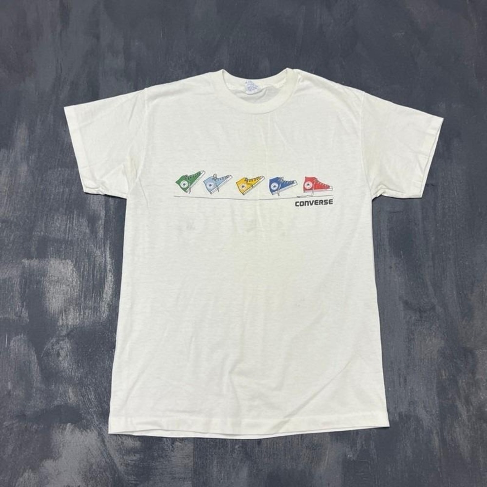 Vintage Converse Shirt Mens Medium White 1980s‎ USA All Star
